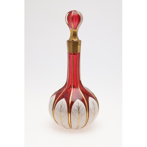 670 - BOHEMIAN GLASS DECANTER & VASE, 19THC DATED RUMMER & OTHER ITEMS. Including a bohemian ruby flash an... 