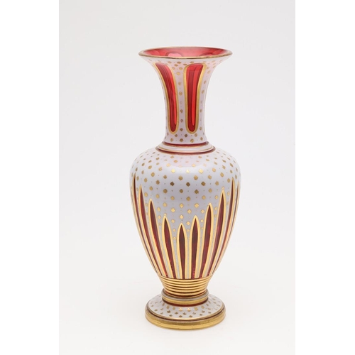 670 - BOHEMIAN GLASS DECANTER & VASE, 19THC DATED RUMMER & OTHER ITEMS. Including a bohemian ruby flash an... 