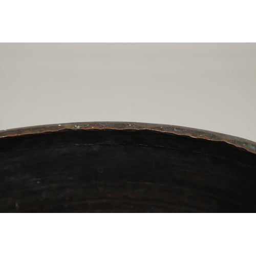 734 - LARGE CHINESE BRONZE JARDINIERE. A large 20thc bronze jardiniere, with a hand beaten finish and with... 