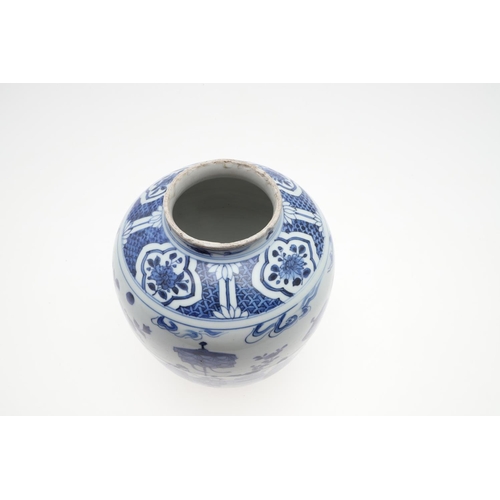 740 - CHINESE BLUE AND WHITE PORCELAIN VASE - MING DYNASTY. Late 17thc Ming Dynasty, the vase of bulbous f... 