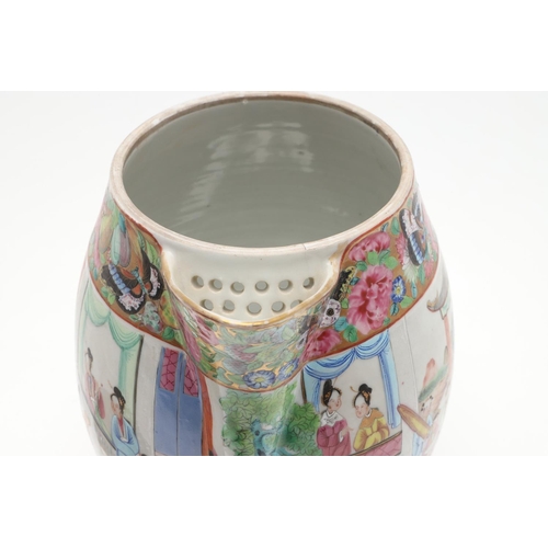 755 - LARGE 19THC CHINESE CANTONESE BASIN & LIDDED JUG. 19thc, a large Cantonese basin painted to the inte... 