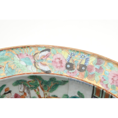 755 - LARGE 19THC CHINESE CANTONESE BASIN & LIDDED JUG. 19thc, a large Cantonese basin painted to the inte... 