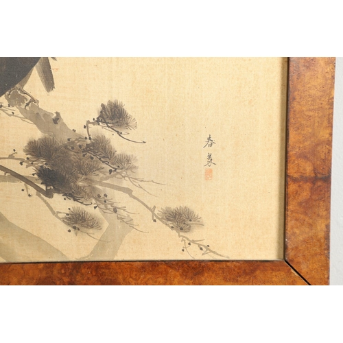 761 - 19THC LARGE JAPANESE WATERCOLOUR - MEIJI. Meiji period, a watercolour painting on silk of a group of... 