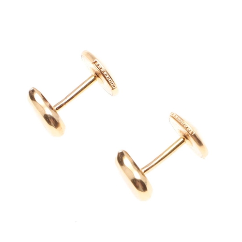 1006 - A PAIR OF 18CT GOLD TULIP STUD EARRINGS BY CARTIER. signed Cartier to the reverse and numbered FC 43... 