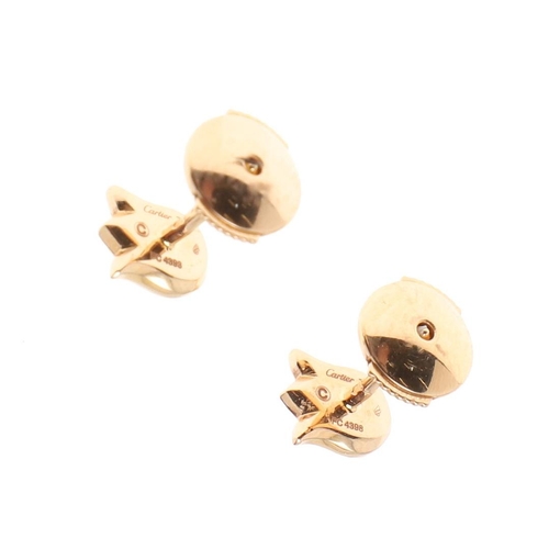 1006 - A PAIR OF 18CT GOLD TULIP STUD EARRINGS BY CARTIER. signed Cartier to the reverse and numbered FC 43... 