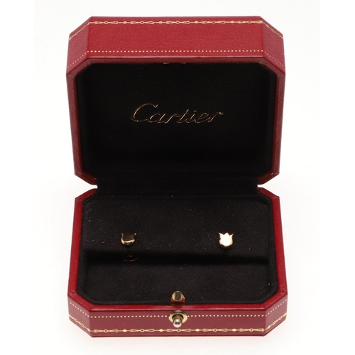 1006 - A PAIR OF 18CT GOLD TULIP STUD EARRINGS BY CARTIER. signed Cartier to the reverse and numbered FC 43... 