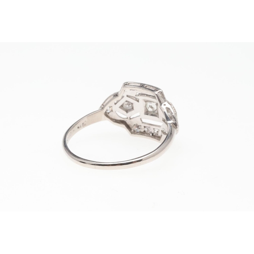 1064 - A DIAMOND CLUSTER RING. mounted overall with old-cut and single-cut diamonds, in platinum, 3.8 grams... 