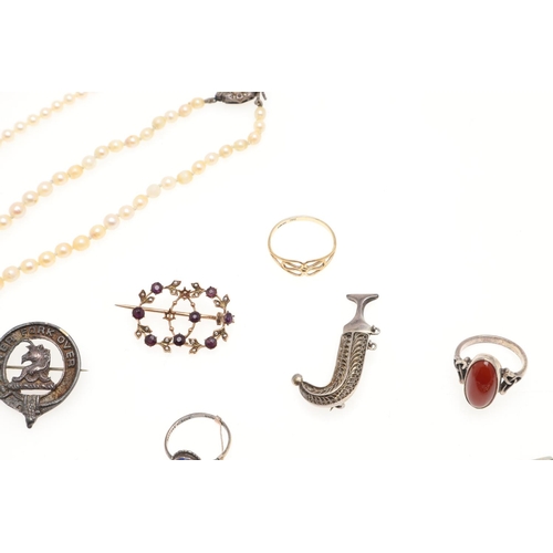 782 - A QUANTITY OF JEWELLERY. including two single row graduated cultured pearl necklaces, a lady's 9ct g... 