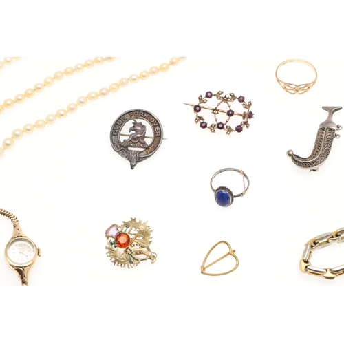 782 - A QUANTITY OF JEWELLERY. including two single row graduated cultured pearl necklaces, a lady's 9ct g... 