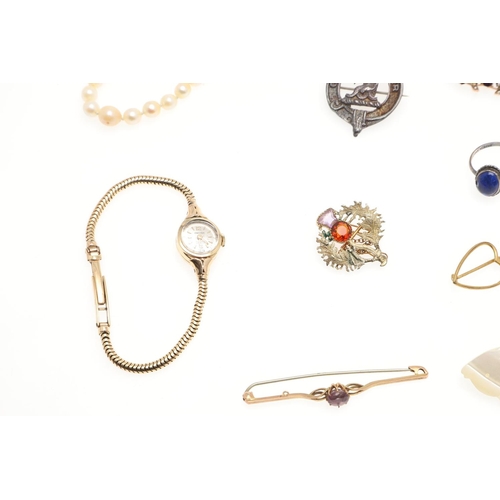 782 - A QUANTITY OF JEWELLERY. including two single row graduated cultured pearl necklaces, a lady's 9ct g... 