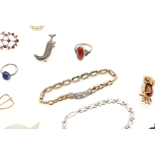 782 - A QUANTITY OF JEWELLERY. including two single row graduated cultured pearl necklaces, a lady's 9ct g... 