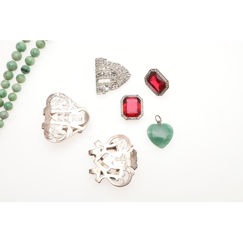 783 - A QUANTITY OF JEWELLERY. including a single row graduated jade bead necklace, a pair of seed pearl a... 