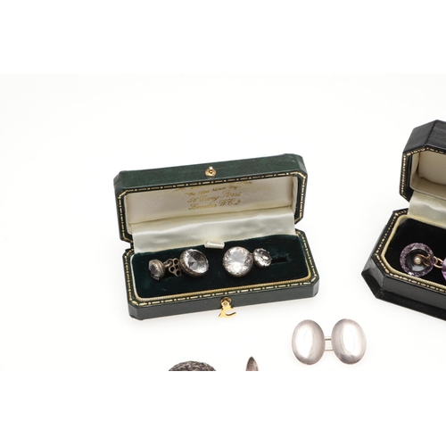 788 - A QUANTITY OF JEWELLERY. including six pairs of silver cufflinks, an Indian gold and enamel brooch, ... 