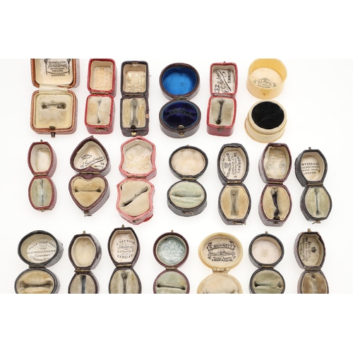 793 - TWENTY ASSORTED VINTAGE RING BOXES. of assorted shapes and sizes.