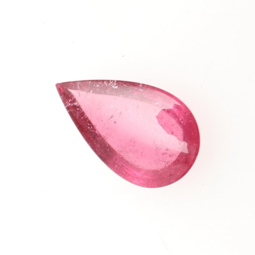 796 - A LOOSE PINK TOURMALINE STONE. the pear-shaped tourmaline weighs approximately 25.80 carats.