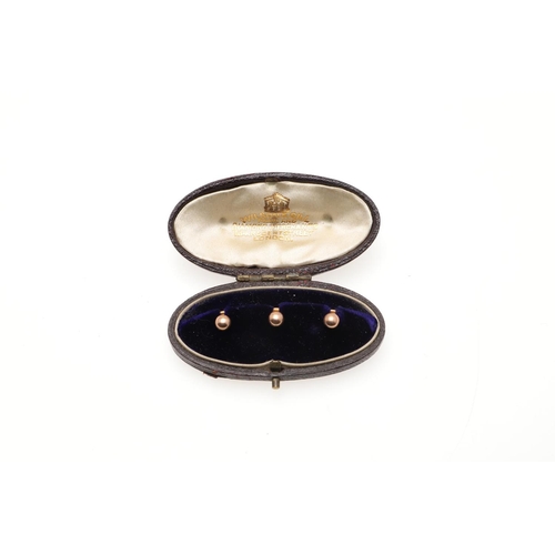 853 - A PAIR OF 18CT GOLD FOLIATE ENGRAVED CUFFLINKS. 9.4 grams, together with a pair of 15ct gold cufflin... 