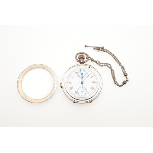 860 - A 14CT GOLD HALF HUNTING CASED POCKET WATCH. the white enamel dial with Roman numerals, pink and blu... 