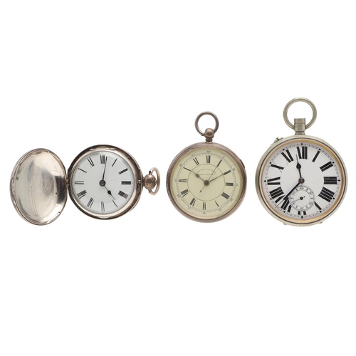 861 - A SILVER CENTRE SECONDS CHRONOGRAPH OPEN FACED POCKET WATCH. the white enamel  dial with Roman numer... 