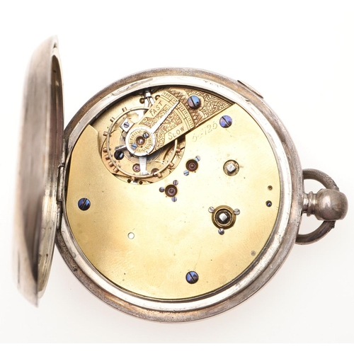 861 - A SILVER CENTRE SECONDS CHRONOGRAPH OPEN FACED POCKET WATCH. the white enamel  dial with Roman numer... 