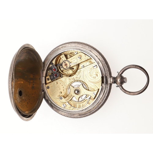 862 - A NICKEL OPEN FACED MOON PHASE CALENDAR POCKET WATCH. the white enamel dial with Roman numerals and ... 