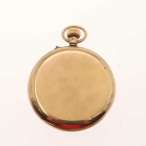 865 - A 9CT GOLD OPEN FACED POCKET WATCH BY DANIEL DEBOIS, LONDON. the signed white enamel dial with Arabi... 