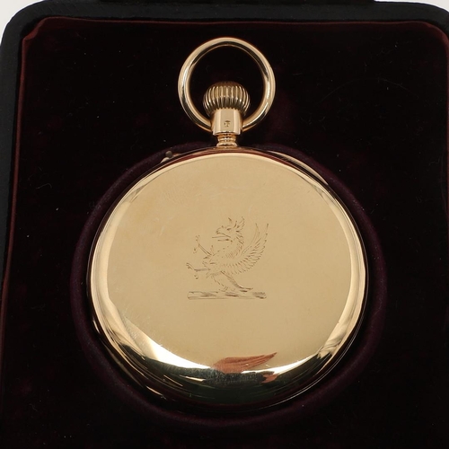 871 - AN 18CT GOLD HALF HUNTING CASED POCKET WATCH. the white enamel dial with Roman numerals and subsidia... 