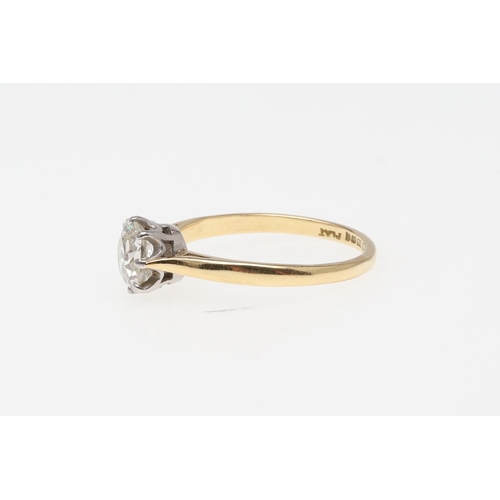 909 - A DIAMOND SOLITAIRE RING. mounted with a cushion-shaped diamond weighing approximately 1.02 carats, ... 