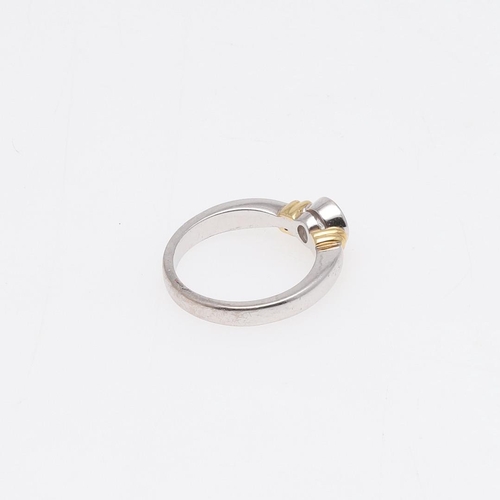 918 - A DIAMOND SOLITAIRE RING. mounted with a circular-cut diamond in rub-over setting, in 18ct gold, 4.2... 