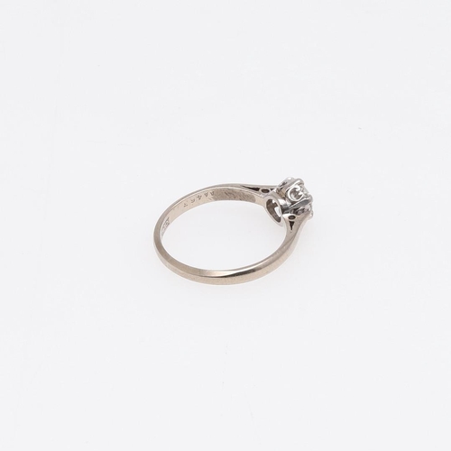 922 - A DIAMOND SOLITAIRE RING. mounted with a circular-cut diamond weighing approximately 0.50 carats, in... 