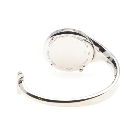 998 - A STAINLESS STEEL VIVIANNA BANGLE WRISTWATCH BY GEORG JENSEN. with mirror dial, quartz movement, sig... 