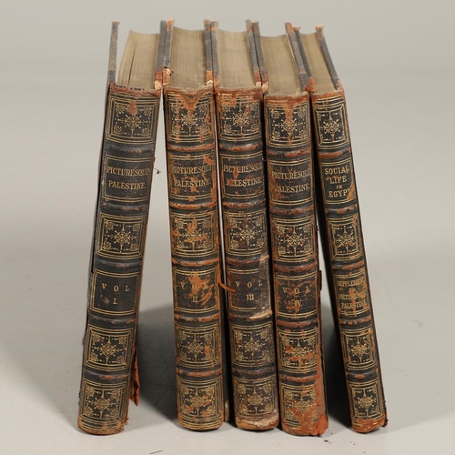 135 - SIR CHARLES WILLIAM WILSON AND STANLEY LANE-POOLE. Picturesque Palestine, Sinai and Egypt, 5 volumes... 