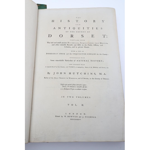 140 - JOHN HUTCHINS. The History and Antiquities of Dorset, 2 volumes, 1774. John Hutchins. The History an... 