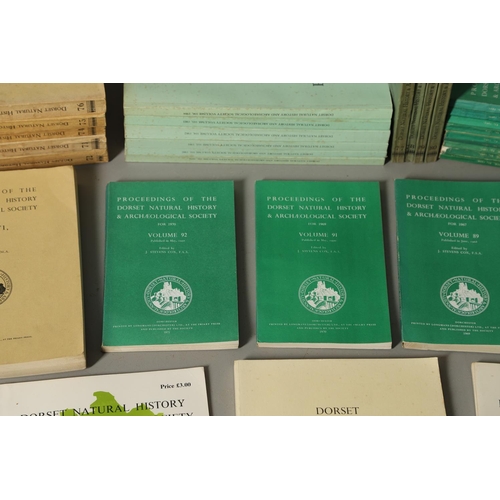 149 - PROCEEDINGS OF THE DORSET NATURAL HISTORY AND ARCHAEOLOGICAL SOCIETY, APPROXIMATELY 105 VOLUMES PLUS... 