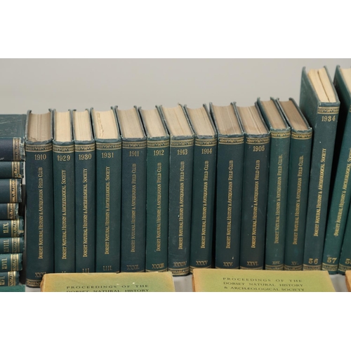 149 - PROCEEDINGS OF THE DORSET NATURAL HISTORY AND ARCHAEOLOGICAL SOCIETY, APPROXIMATELY 105 VOLUMES PLUS... 