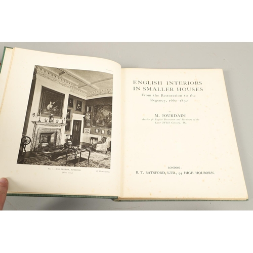 35 - M. JOURDAIN. English Interiors in Smaller Houses: From the Restoration to the Regency, 1660-1830, 19... 