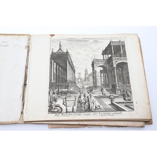 42 - MELCHIOR KÜSEL AND OTHERS. A bound volume of topographical engravings, c. 1650-1690. Melchior Küsel.... 