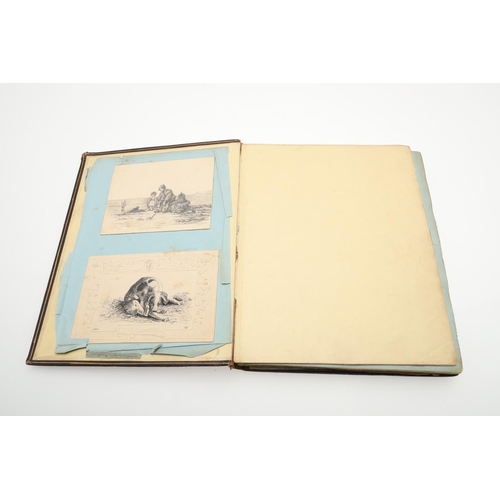 458 - ELIZABETH BARRETT BROWNING. An album of sketches and manuscript copies by the Barrett's and their ci... 