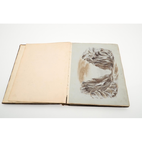 458 - ELIZABETH BARRETT BROWNING. An album of sketches and manuscript copies by the Barrett's and their ci... 