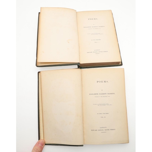 462 - ELIZABETH BARRETT BROWNING. Poems, 2 volumes, 1844. Elizabeth Barrett Browning. Poems, 2 volumes, fi... 