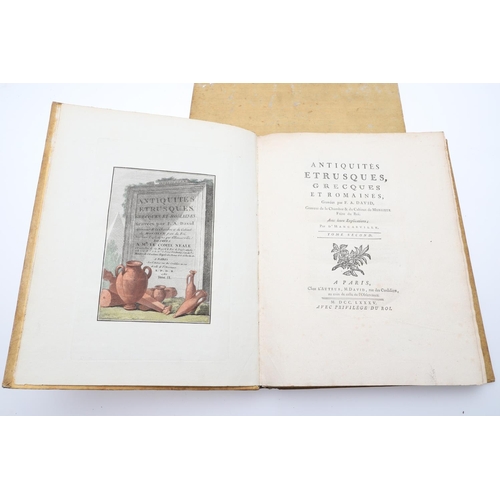 50 - PIERRE FRANCOIS HUGUES D'HANCARVILLE. Antiquites Etrusques, Grecques Et Romaines, 2 Vols, 1785. Pier... 