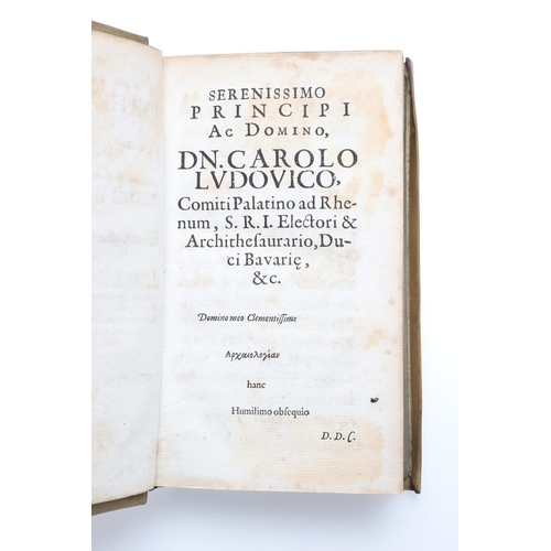 54 - JOHANN HEINRICH HOTTINGER. [Archaiologia] Orientalis, Exhibens 1. Compendium Theatri Orientalis de A... 