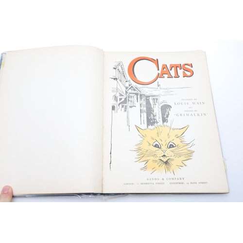 55 - LOUIS WAIN. Cats, 1901, and 4 others illustrated by the artist (5). Louis Wain. Cats, versed by Tabi... 