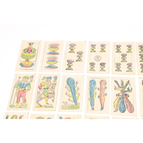 72 - CARLO ZANARDI. Playing Cards, c. 1855. Carlo Zanardi. Playing Cards, Romagnole Pattern, 40 cards, pr... 