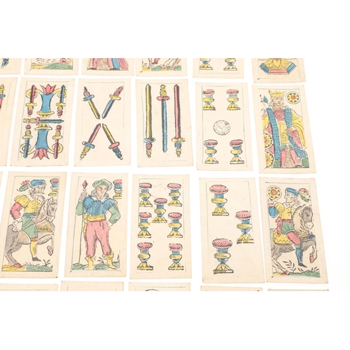 73 - CARLO ZANARDI. Playing Cards, c.1855. Carlo Zanardi. Playing Cards, Romagnole Pattern, 40 cards, han... 