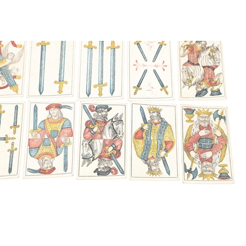 74 - ALL' ANCORA. Playing Cards, Italian, 1853. All' Ancora. Playing Cards, 40 cards, hand-coloured woodc... 