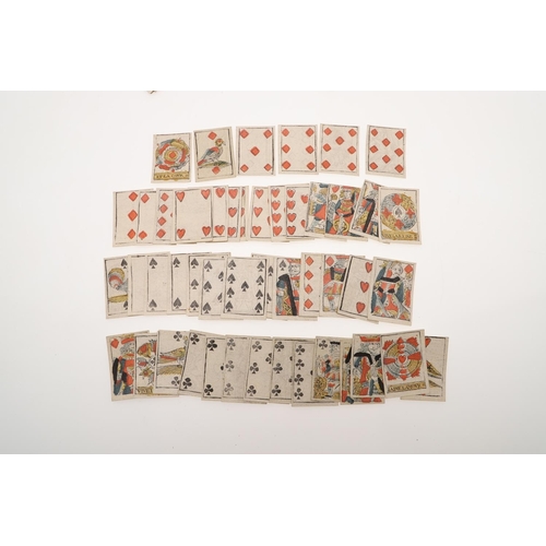 75 - MINIATURE PLAYING CARDS, French, c. 1840. Playing Cards. Two identical sets of miniature playing car... 