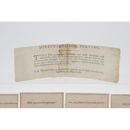 76 - ANON. Games, c. 1800-1840. Anon. Games. A group of 31 captioned cards, divided into two suites, 16 p... 