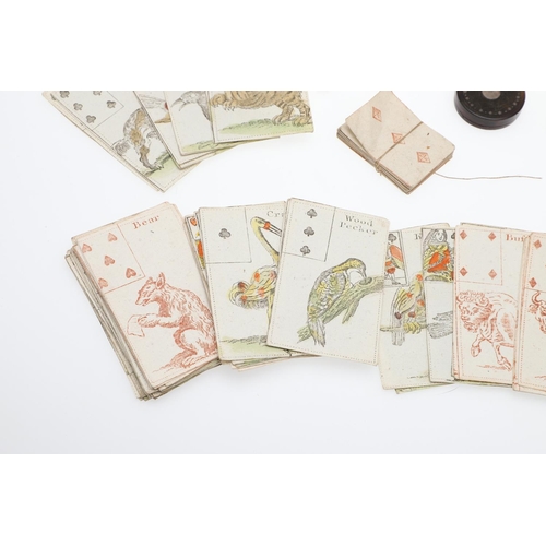 76 - ANON. Games, c. 1800-1840. Anon. Games. A group of 31 captioned cards, divided into two suites, 16 p... 