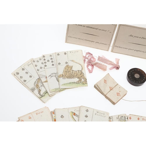 76 - ANON. Games, c. 1800-1840. Anon. Games. A group of 31 captioned cards, divided into two suites, 16 p... 