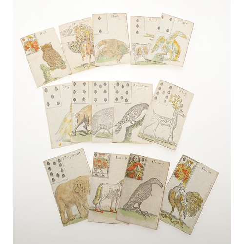 76 - ANON. Games, c. 1800-1840. Anon. Games. A group of 31 captioned cards, divided into two suites, 16 p... 